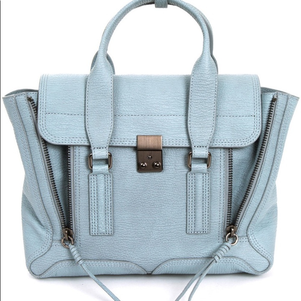 Phillip Lim Shrk Embssed Lthr Pashli Medium Satche